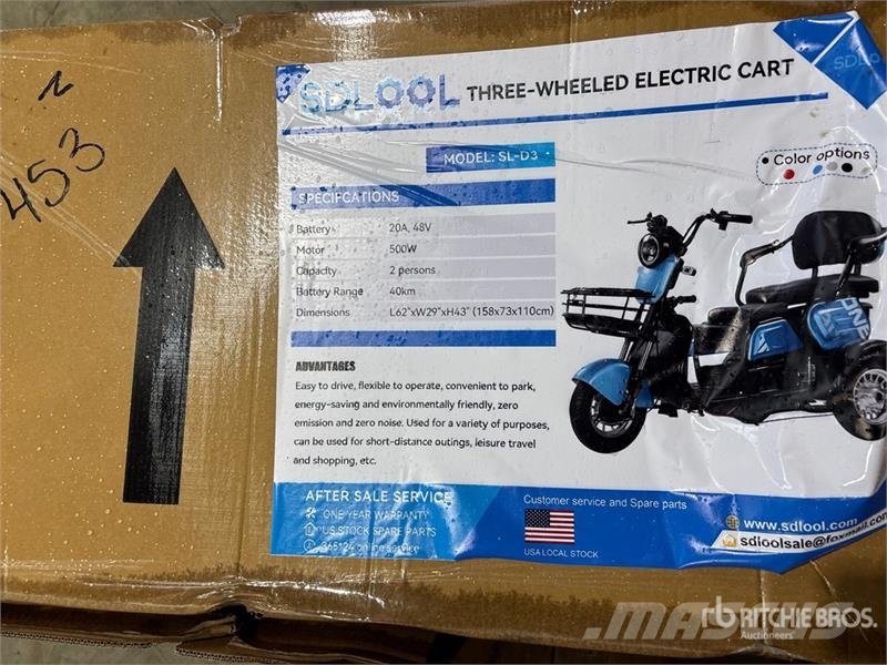 SDLOOL SL-D3 Electric Trike (Unused) سيارات