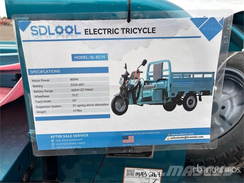  SDLOOL SL-EC15 Electric Trike (Unused) سيارات