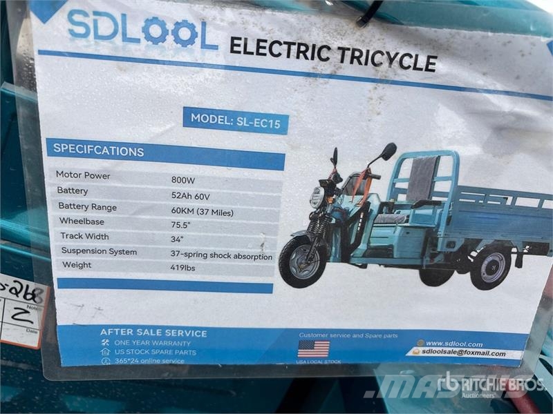  SDLOOL SL-EC15 Electric Trike (Unused) سيارات