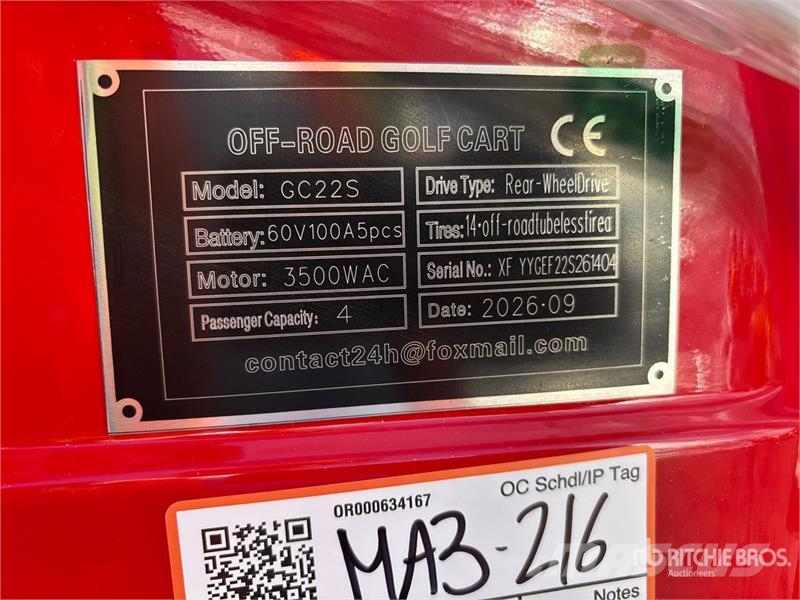SDLOOL SL-GC22S Electric Off-Road Golf Cart (Unuse Golfkarren / golf carts