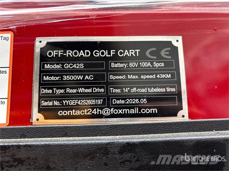 SDLOOL SL-GC42S Electric Off-Road Red Golf Cart (U Golfwagen/Golfcart