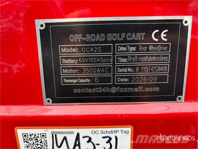 SDLOOL SL-GC42S Electric Off-Road Red Golf Cart (U Golfwagen/Golfcart