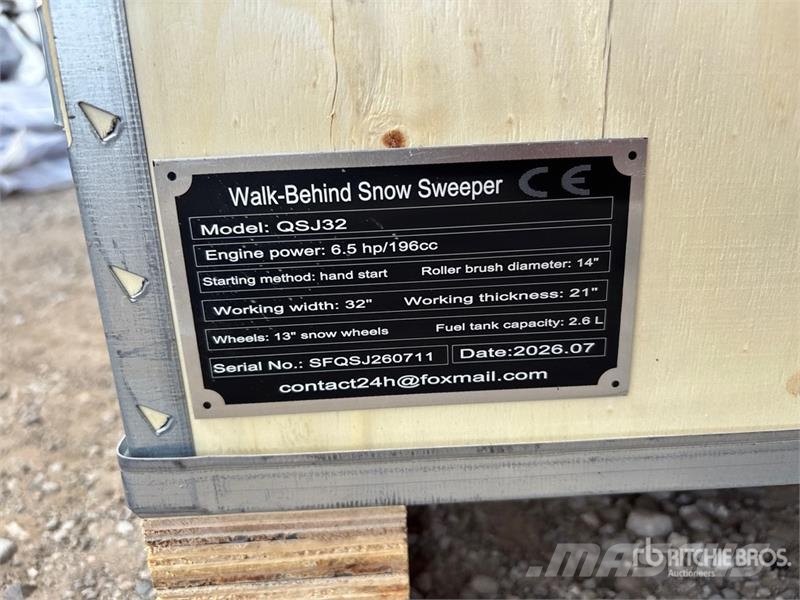  SKLP SK-QSJ32 Walk-Behind Snow Sweeper (Unused) Landbrug - Andet 
