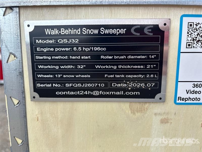 SKLP SK-QSJ32 Walk-Behind Snow Sweeper (Unused) Landbrug - Andet 