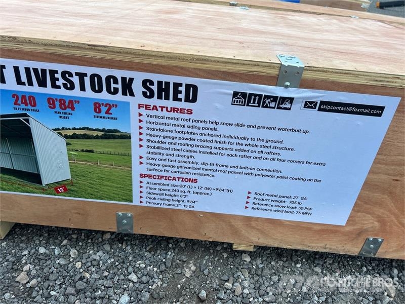 SKLP SK-S2012 20 ft x 12 ft H 9 ft 8 in Livestock Оборудование для животноводческих ферм