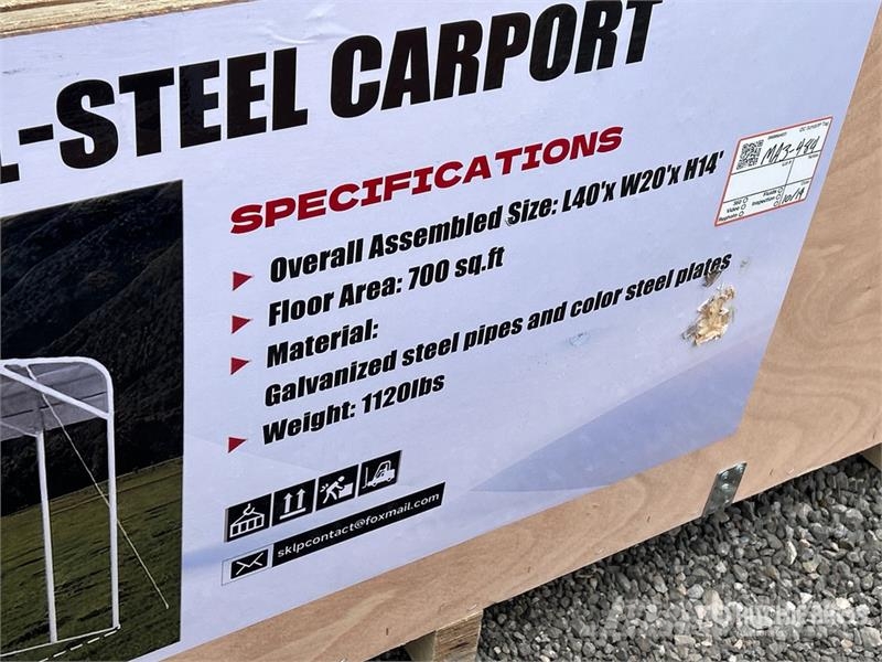  SKLP SK-SC40 20 ft x 40 ft All-Steel Carport Steel frame buildings