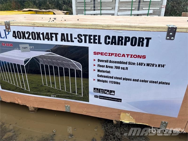  SKLP SK-SC40 20 ft x 40 ft All-Steel Carport (Unus Edificación de acero