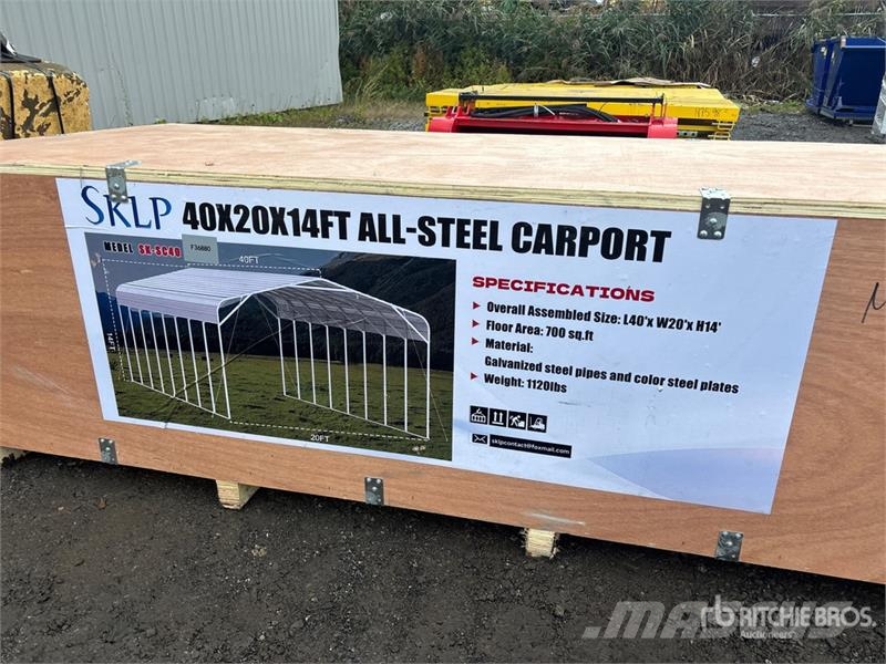  SKLP SK-SC40 20 ft x 40 ft All-Steel Carport (Unus Edificación de acero