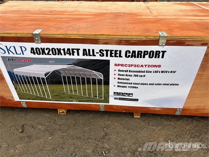 SKLP SK-SC40 20 ft x 40 ft All-Steel Carport (Unus Edificación de acero