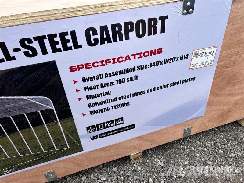  SKLP SK-SC40 20 ft x 40 ft All-Steel Carport Steel frame buildings