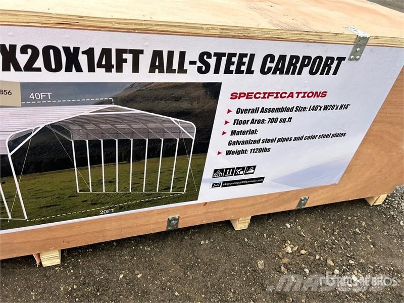  SKLP SK-SC40 20 ft x 40 ft All-Steel Carport (Unus Steel frame buildings