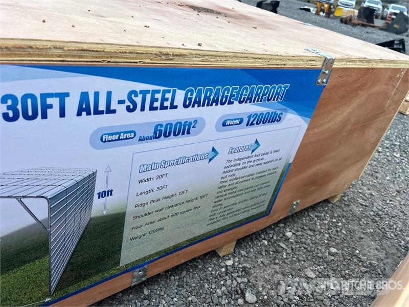  SKLP SK-ZP20 20 ft x 30 ft All-Steel Enclosed Carp Steel frame buildings
