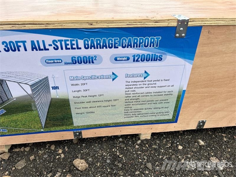 SKLP SK-ZP20 20 ft x 30 ft All-Steel Enclosed Carp Steel frame buildings