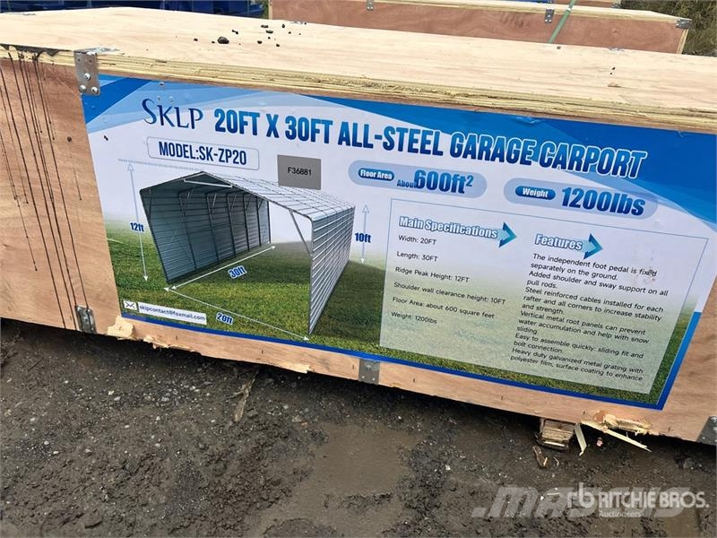 SKLP SK-ZP20 20 ft x 30 ft All-Steel Enclosed Carp Edificación de acero