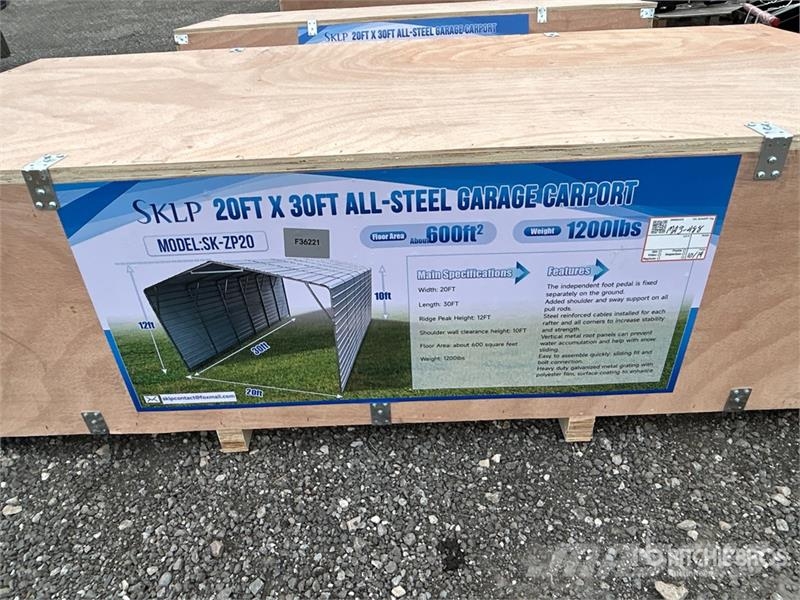  SKLP SK-ZP20 20 ft x 30 ft All-Steel Garage Carpor Steel frame buildings
