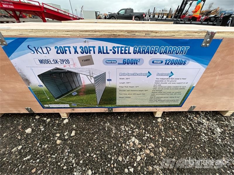 SKLP SK-ZP20 20 ft x 30 ft All-Steel Garage Carpor Acélszerkezetes épületek