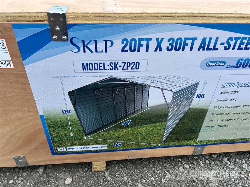  SKLP SK-ZP20 20 ft x 30 ft All-Steel Enclosed Carp Steel frame buildings
