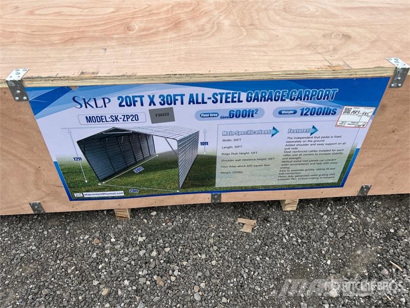  SKLP SK-ZP20 20 ft x 30 ft All-Steel Garage Carpor Steel frame buildings