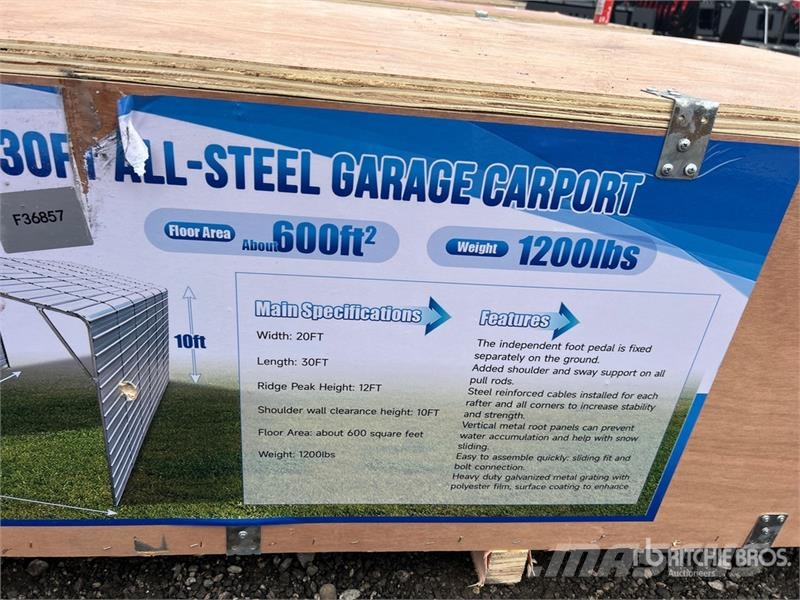 SKLP SK-ZP20 20 ft x 30 ft All-Steel Enclosed Carp Steel frame buildings