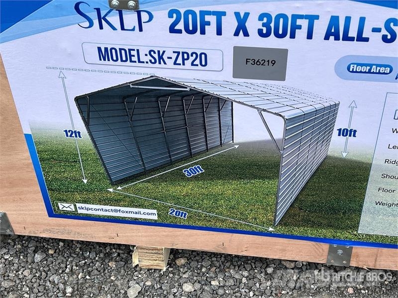  SKLP SK-ZP20 20 ft x 30 ft All-Steel Garage Carpor Steel frame buildings
