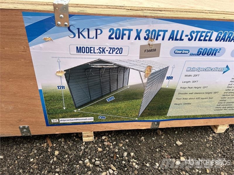 SKLP SK-ZP20 20 ft x 30 ft All-Steel Garage Carpor Steel frame buildings
