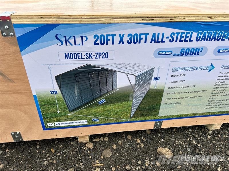SKLP SK-ZP20 20 ft x 30 ft All-Steel Enclosed Carp Steel frame buildings