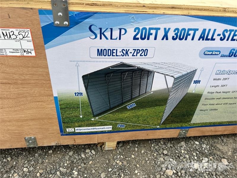  SKLP SK-ZP20 20 ft x 30 ft All-Steel Enclosed Carp Steel frame buildings