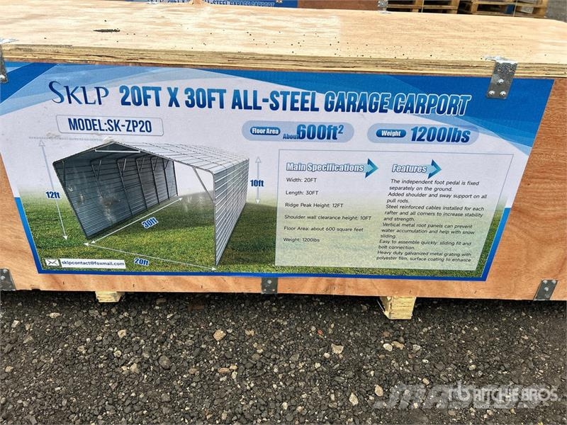 SKLP SK-ZP20 20 ft x 30 ft All-Steel Enclosed Carp Teraskonstruktsiooniga ehitised