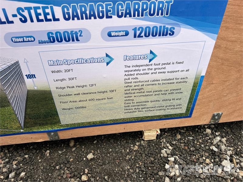 SKLP SK-ZP20 20 ft x 30 ft All-Steel Garage Carpor Steel frame buildings