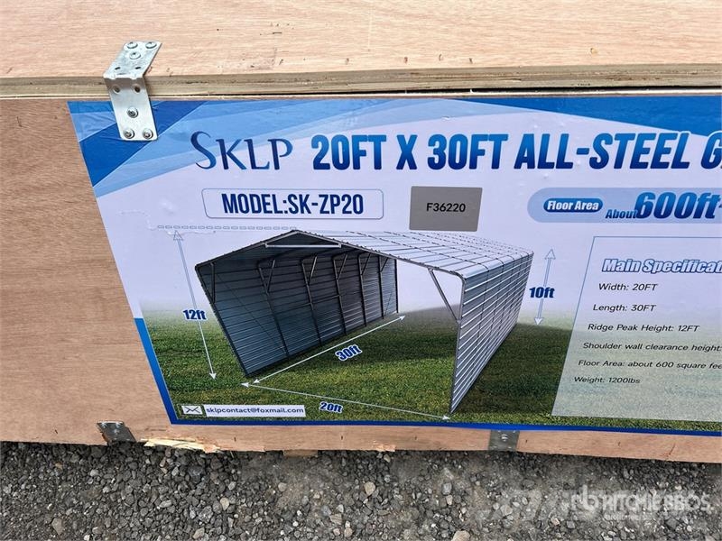  SKLP SK-ZP20 20 ft x 30 ft All-Steel Garage Carpor Steel frame buildings
