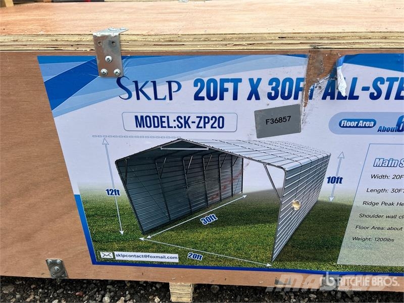  SKLP SK-ZP20 20 ft x 30 ft All-Steel Enclosed Carp Steel frame buildings