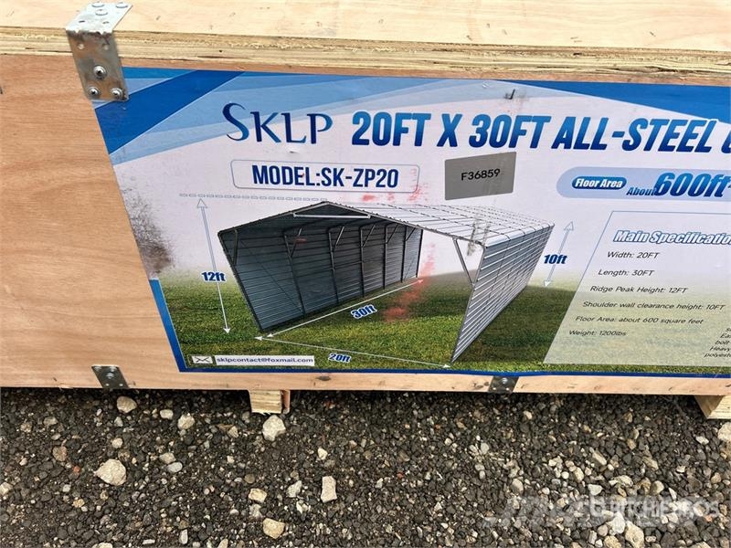 SKLP SK-ZP20 20 ft x 30 ft All-Steel Garage Carpor Acélszerkezetes épületek