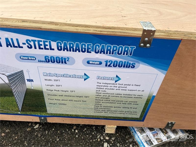  SKLP SK-ZP20 20 ft x 30 ft All-Steel Garage Carpor Čelični okviri za građevine