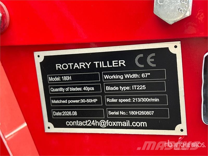  SKLP SK180H 67 in 3-Point Rotary Tiller (Unused) Jyrsimet
