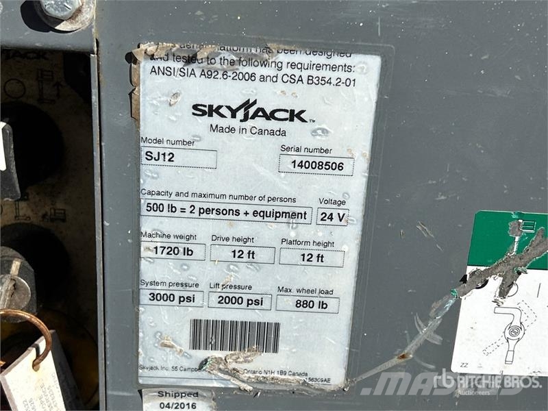 SkyJack SJ12 Vertical Mast Lift Vertikalne radne podizne platforme