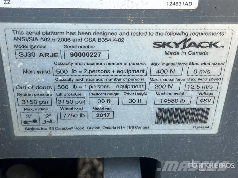 SkyJack SJ30AJ 4WD Electric Articulating Boom Lift Zglobne podizne platforme