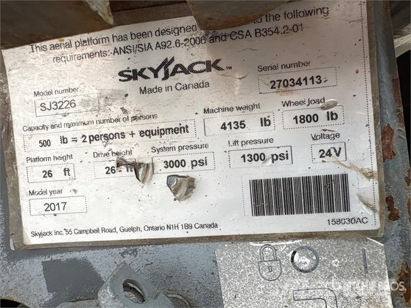SkyJack SJ3226 Electric Scissor Lift Scissor lifts