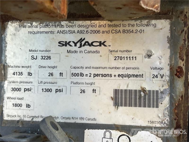 SkyJack SJ3226 Scissor Lift Šķerveida pacēlāji