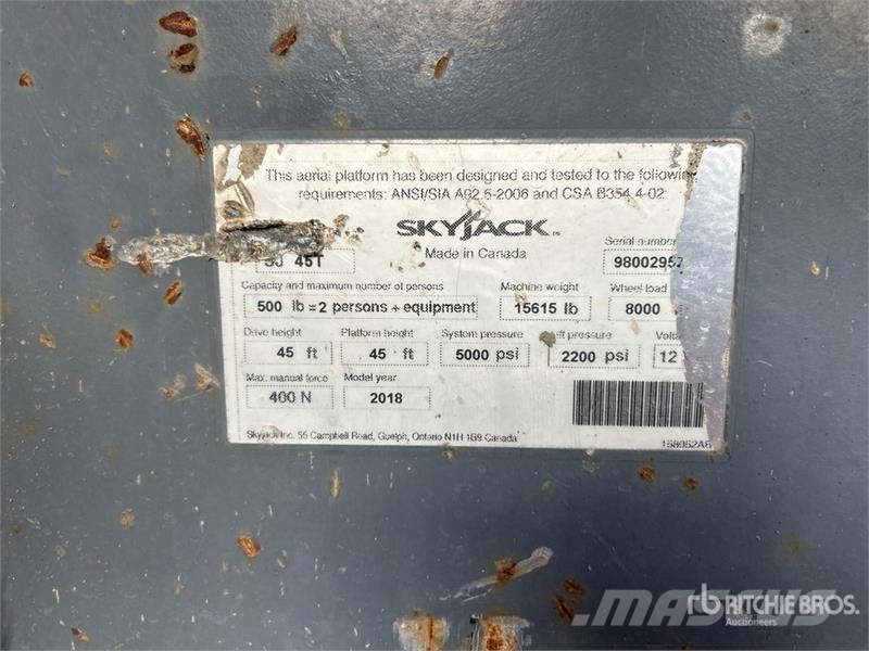 SkyJack SJ45T 4WD Dual Fuel Telescopic Boom Lift Teleskopiskie pacēlāji