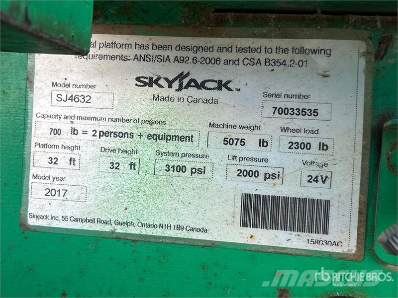 SkyJack SJ4632 Electric Scissor Lift Šķerveida pacēlāji