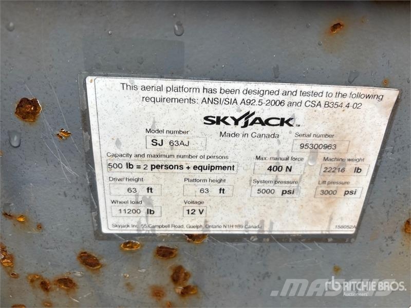 SkyJack SJ63AJ 4WD Dual Fuel Articulating Boom Lift رافعات سلة مفصلية