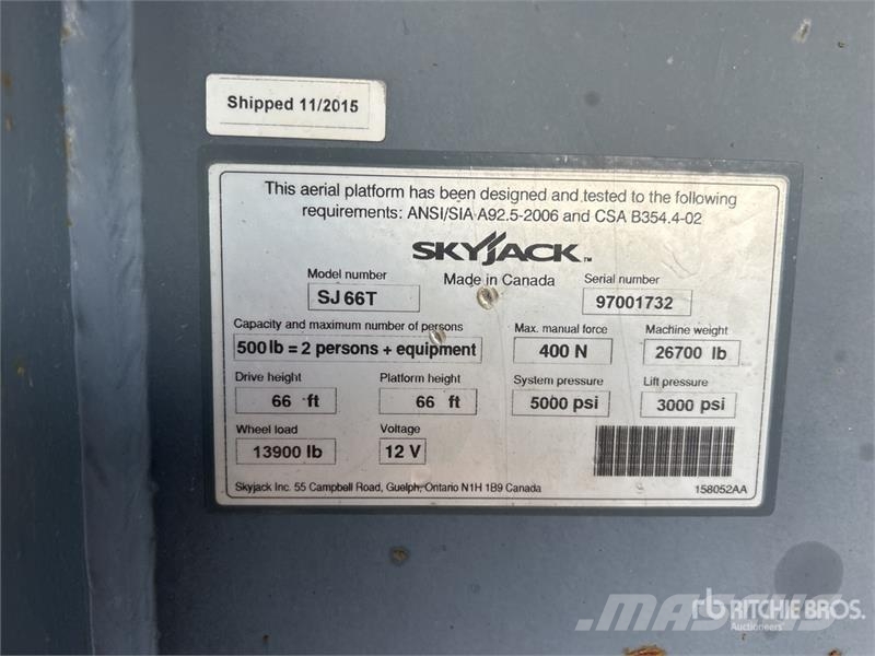 SkyJack SJ66T 4WD Dual Fuel Telescopic Boom Lift Teleskopbühnen