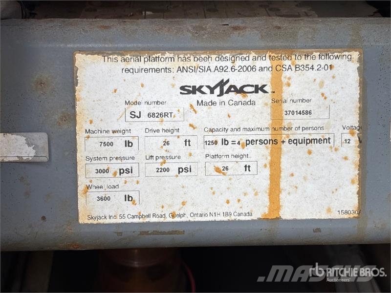 SkyJack SJ6826 RT Scissor lifts