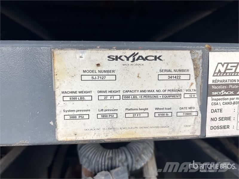 SkyJack SJ7127 4x4 Dual Fuel Scissor Lift Ανυψωτήρες ψαλιδωτής άρθρωσης
