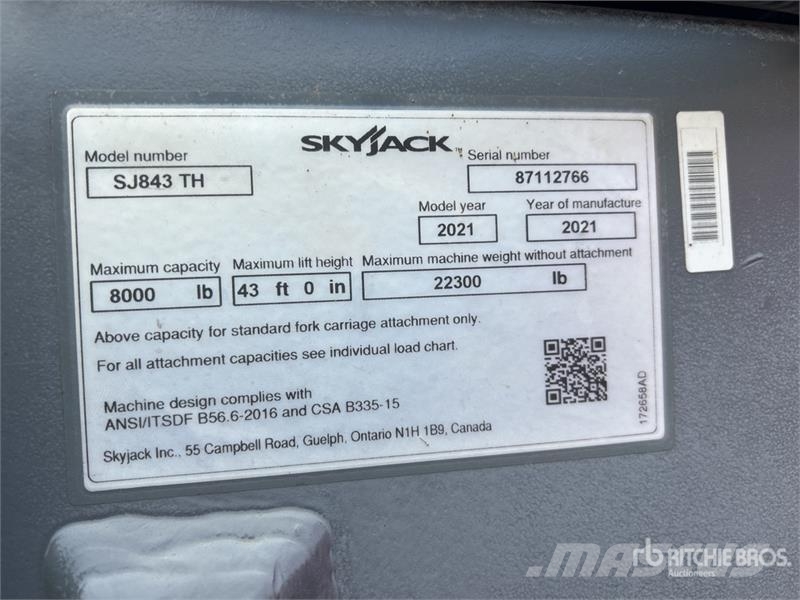 SkyJack SJ843TH Telehandler Teleskopski viljuškari