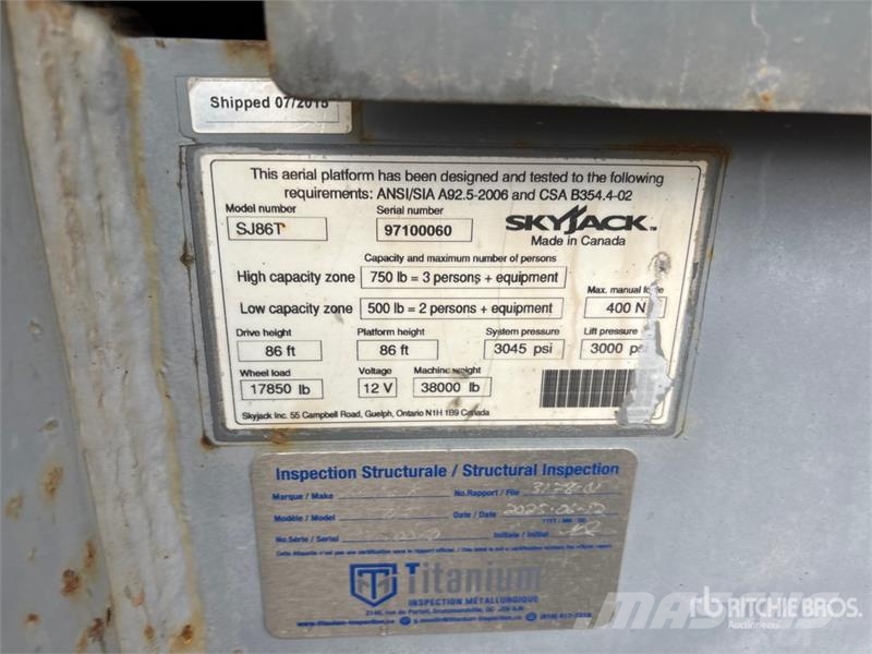 SkyJack SJ86T 4WD Diesel Telescopic Boom Lift Telescopic boom lifts