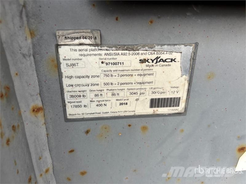 SkyJack SJ86T 4WD Diesel Telescopic Boom Lift Teleskopbühnen