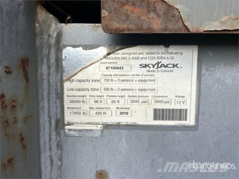 SkyJack SJ86T 4WD Diesel Telescopic Boom Lift Teleskopiskie pacēlāji