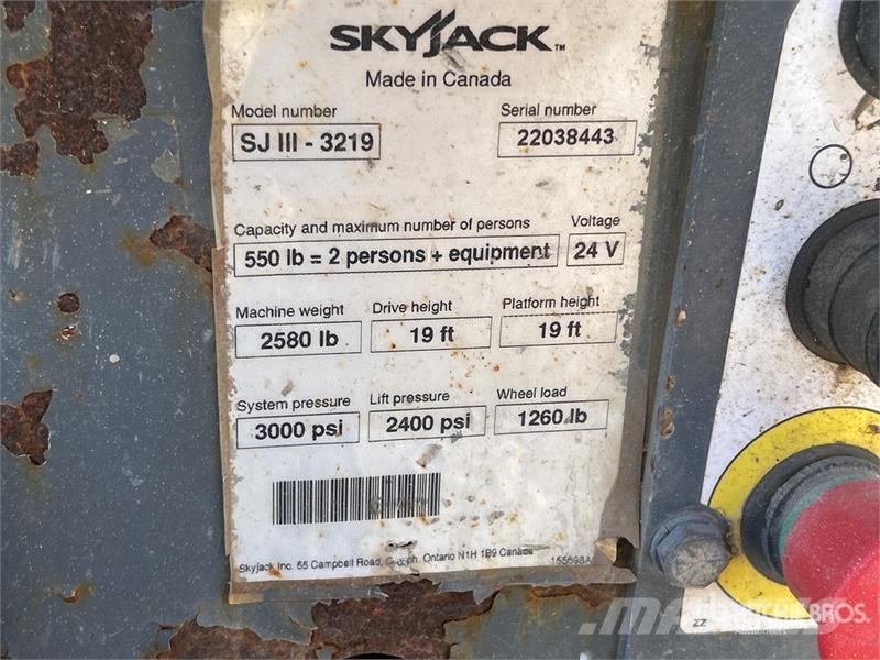 SkyJack SJIII3219 Ollós emelők