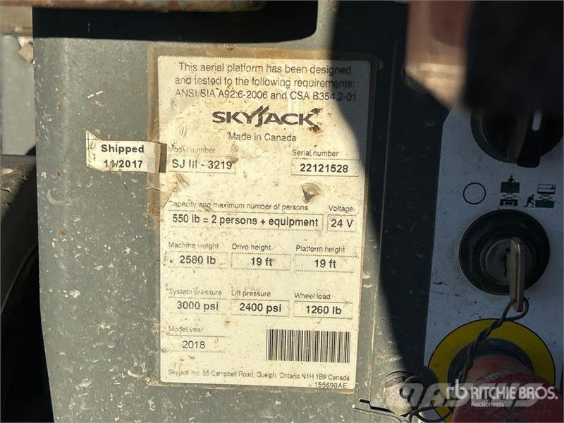 SkyJack SJIII3219 Electric Scissor Lift Elevadores de tesoura
